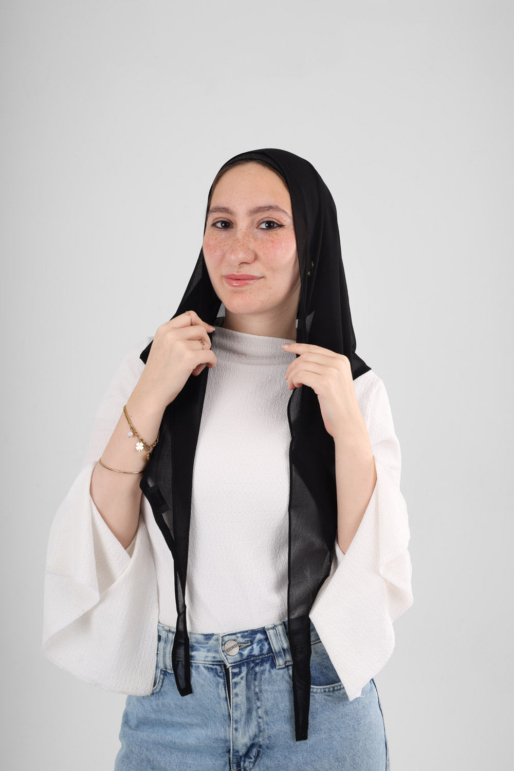 Mini tie scarf chiffon