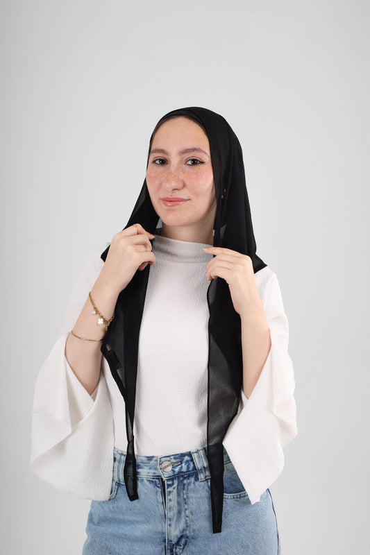 Mini tie scarf chiffon