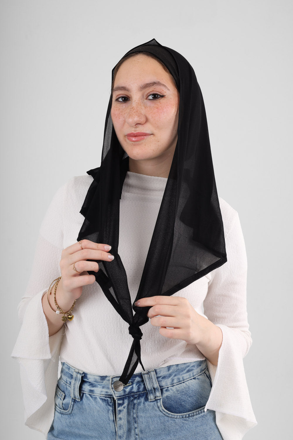 Mini tie scarf chiffon