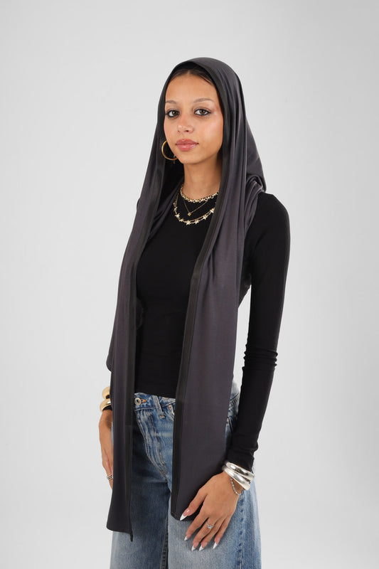 Cap Scarf dark gray and black
