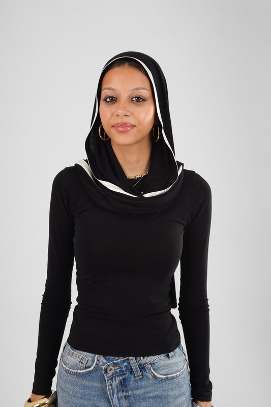 Cap Scarf black and silver