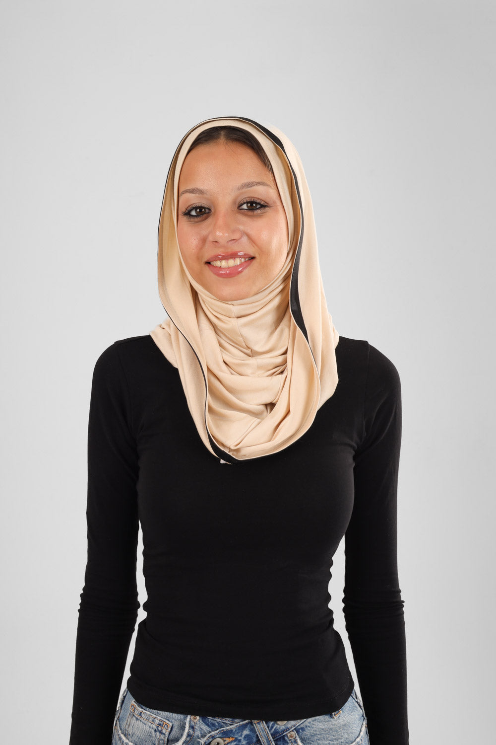 Quick Scarf beige and black