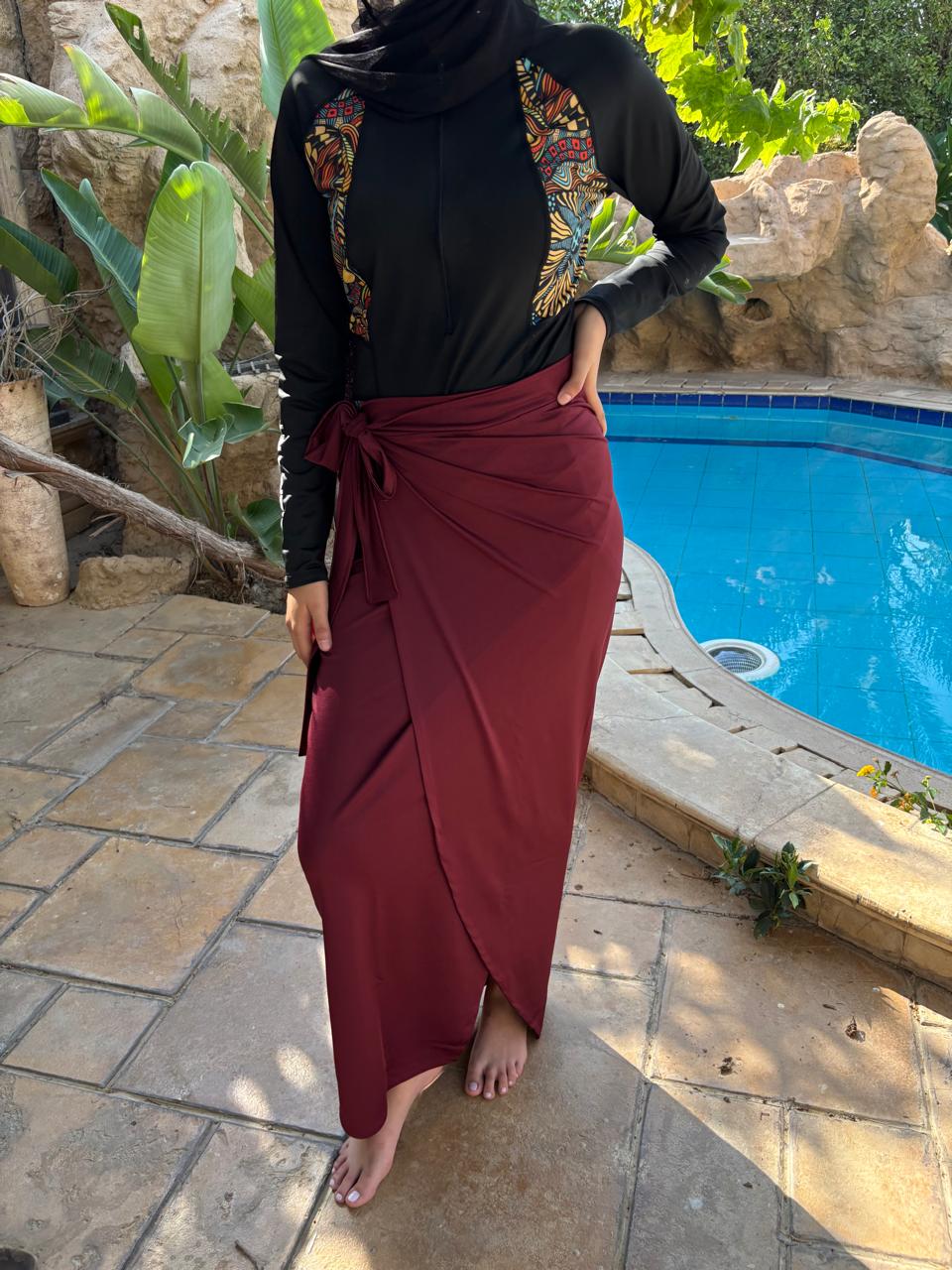 burgundy Beach Cover-Up Wrap