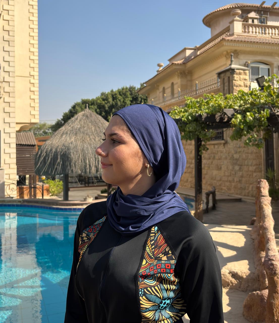 dark blue swim mini snap